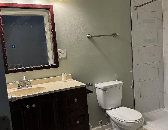 Basement full bathroom with new tile