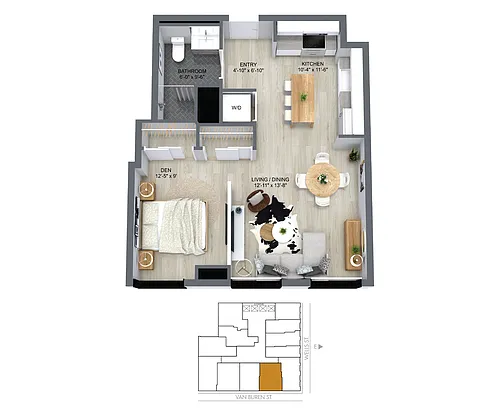 Floor plan 06 Tier Junior One Bedroom