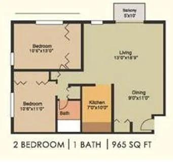 Floor plan 2 Bedroom
