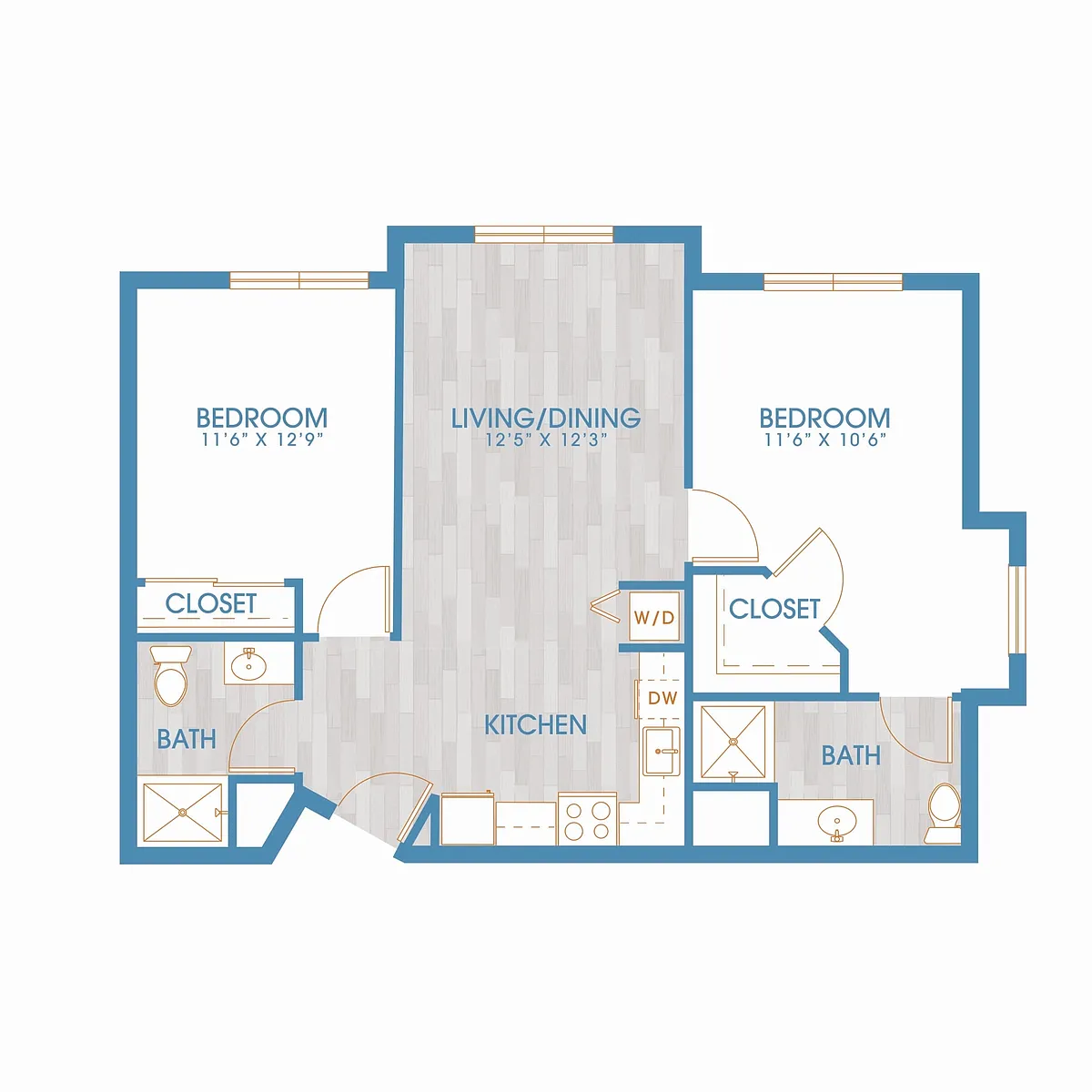 Floor plan 2X2 B
