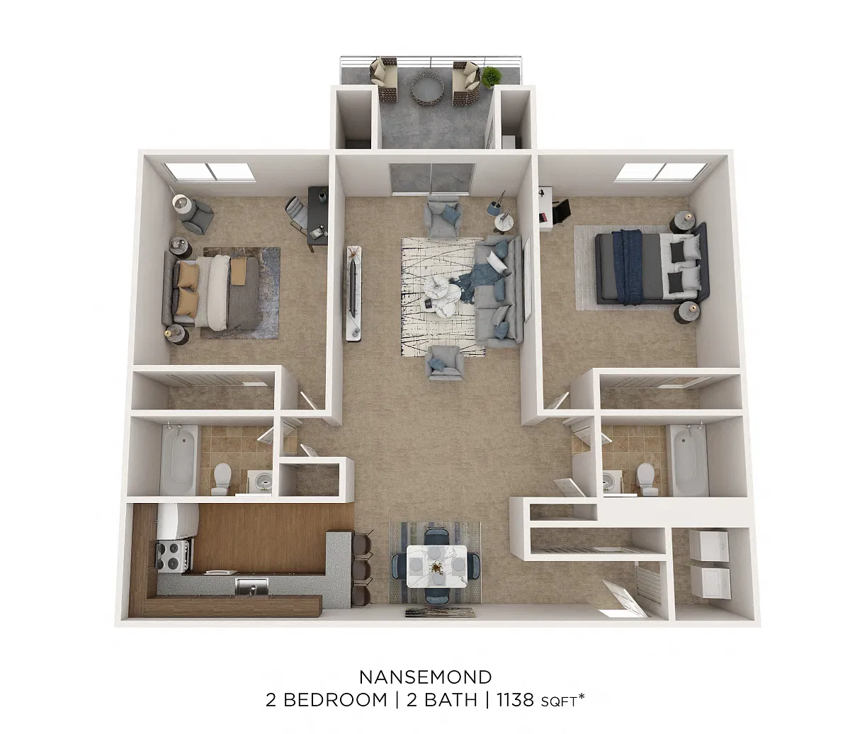Floor plan Two Bedroom 2 Bath