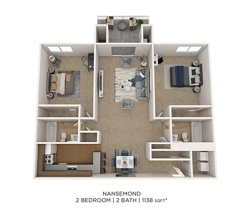 Floor plan Two Bedroom 2 Bath