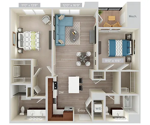 Floor plan B6-1082-wood