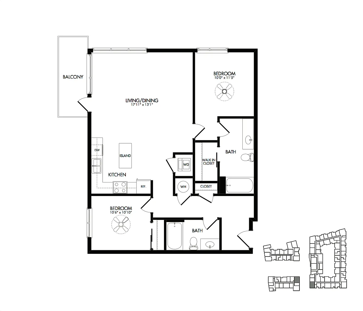 Floor plan 2D w/ Balcony