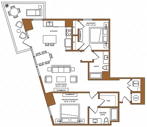 Floor plan 2 Bed/2 Bath-A
