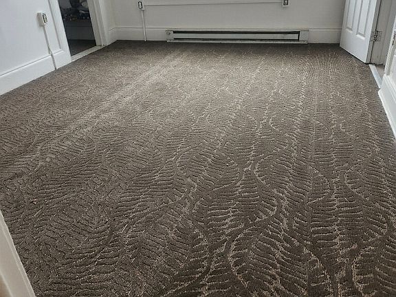 bedroom with tall windows