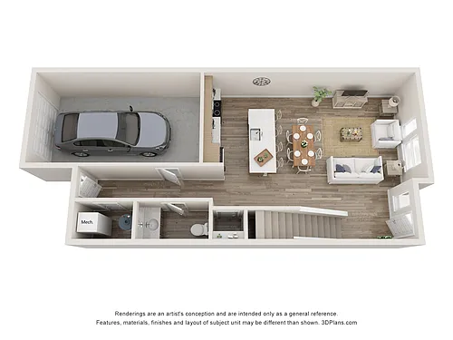 Floor plan Three Bedroom Two and a Half Bath