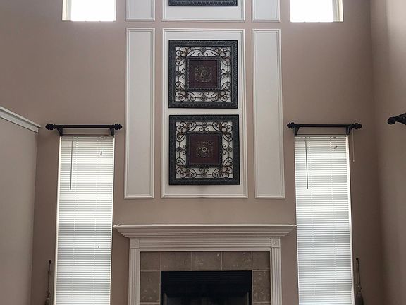 Fireplace in the living room area