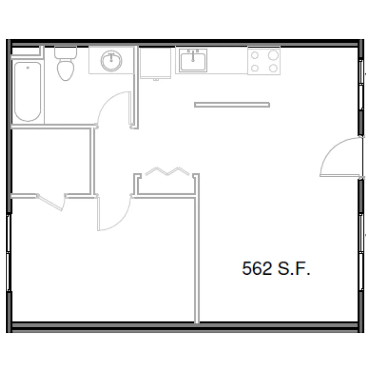 Floor plan 1-Bedroom