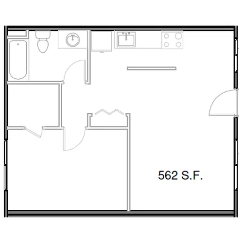 Floor plan 1-Bedroom