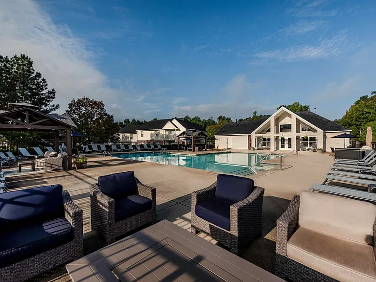 Swimming pool with lounge area