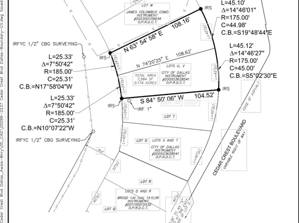 2237 Cedar Crest Blvd Lot U & V, Dallas, TX 75203