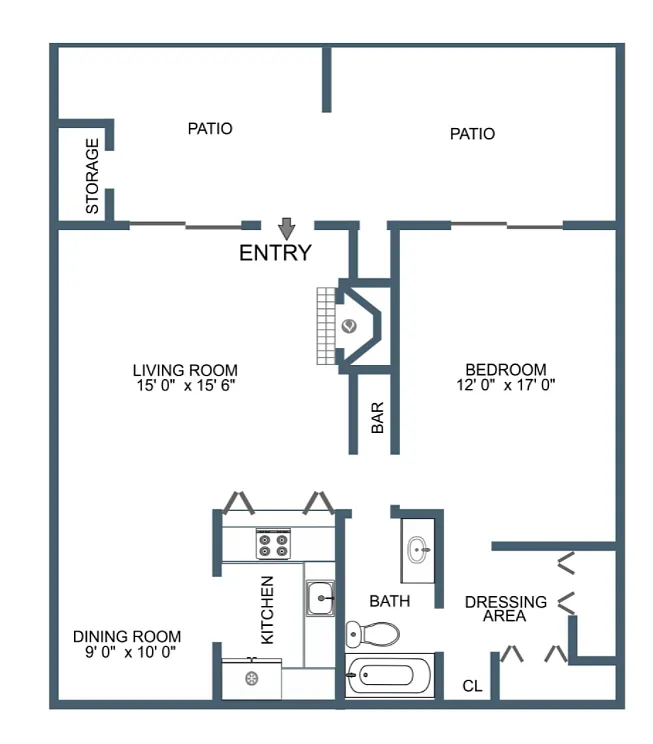 Floor plan 1X1-5