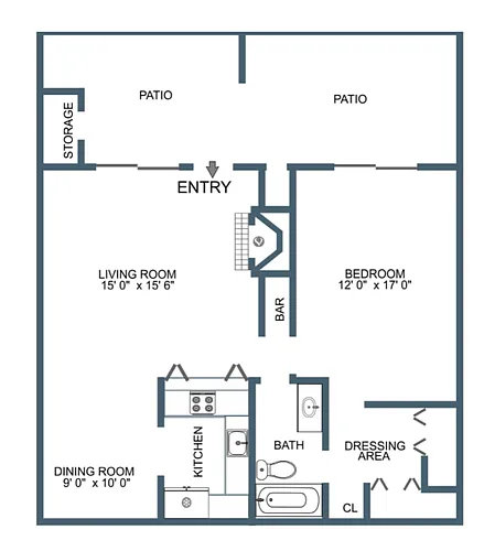 Floor plan 1X1-5