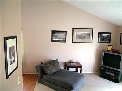 The Living Room with soaring ceilings.