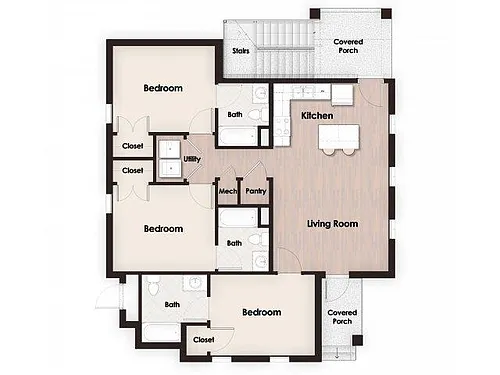 Floor plan 3 Bed - 3Bath