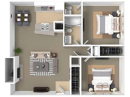 Floor plan 2B/1.5B