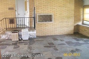 breeze way with fireplace