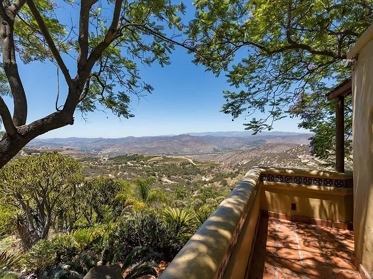 Upstairs "wine patio" has expansive views of San Pasqual Valley and surrounding vineyards.