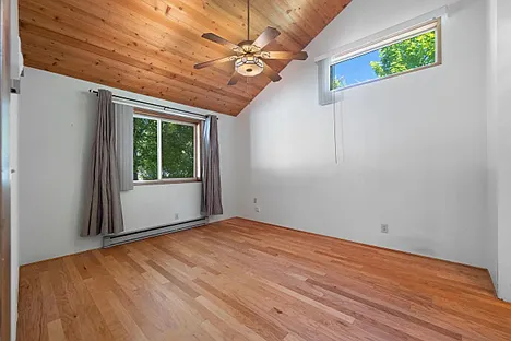 Master bedroom looking toward backyard
