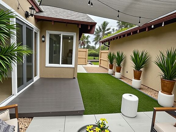 Staged patio