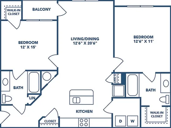 2 Bedroom | 2 Bath | 1105 SF 2 Bedroom | 2 Bath | 1105 SF