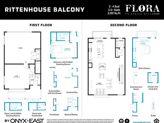 First and Second Floor Plan with Options
