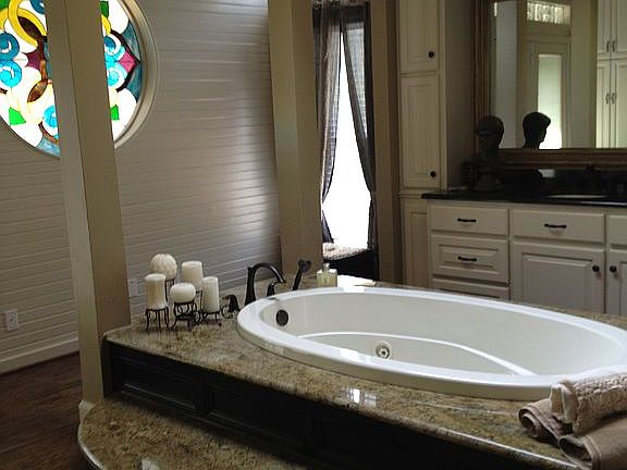 Granite incased jacuzzi tub