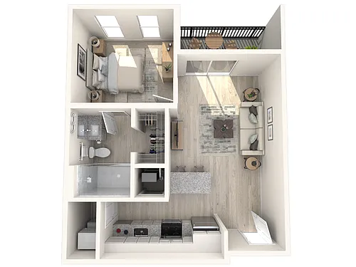 Floor plan A1.0 | One Bedroom, One Bathroom