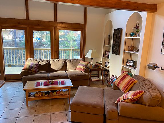 living area looks onto small canyon