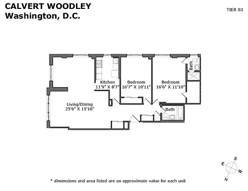 Floor plan 1300 sqft Two Bed Two Bath