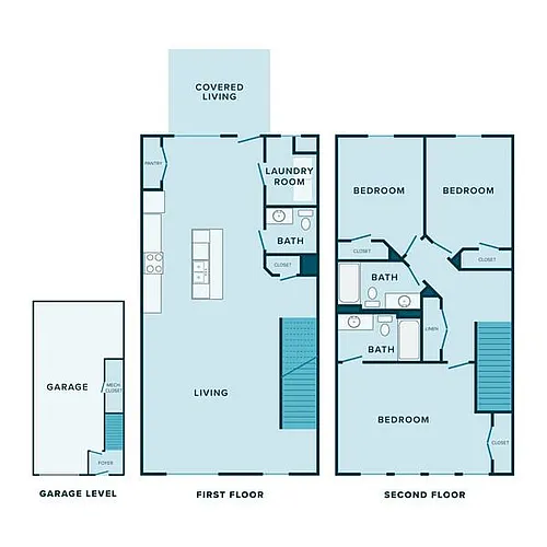 Floor plan 3-Level Townhome 3