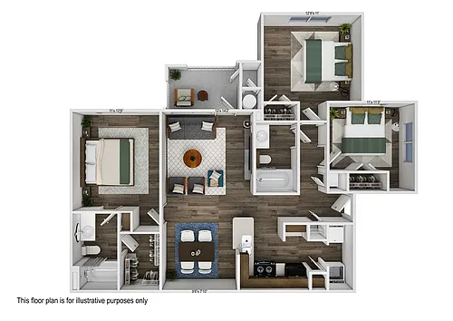 Floor plan 3 Bedroom 2 Bathroom C1