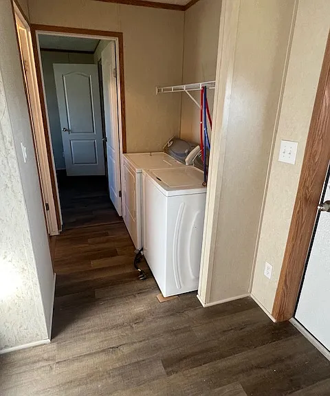 Laundry area with provided washer and dryer
