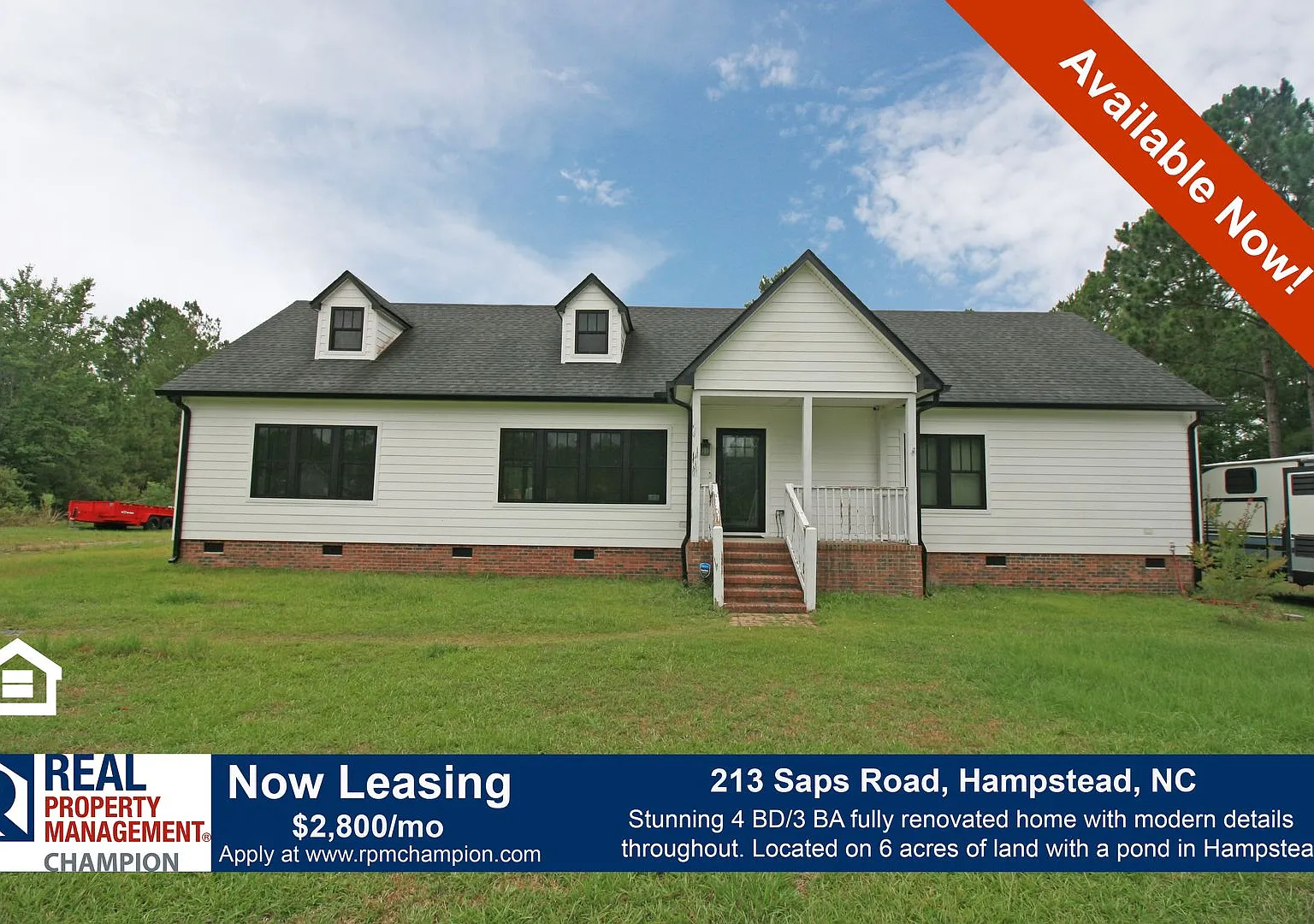 Stunning 4 BD/3 BA Fully Renovated Home on 6 Acres w/Pond — Photo 1