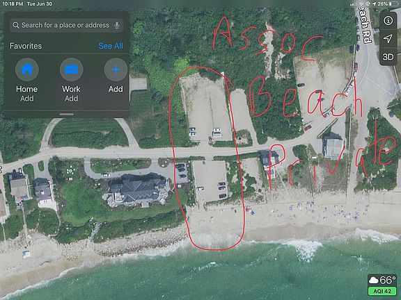 assoc parking and beach