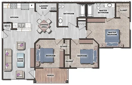 Floor plan 3 bedroom 30%