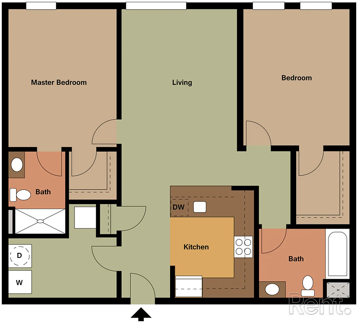 Floor plan 2 Bedroom B