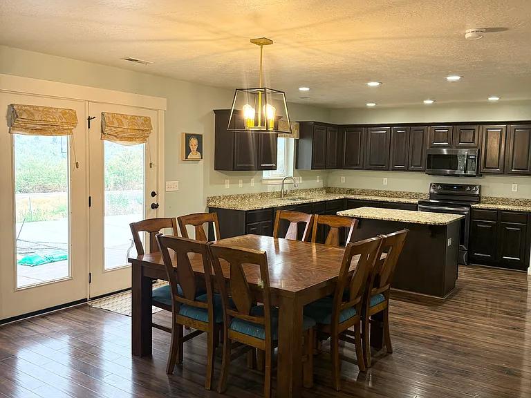 Kitchen and dining room.