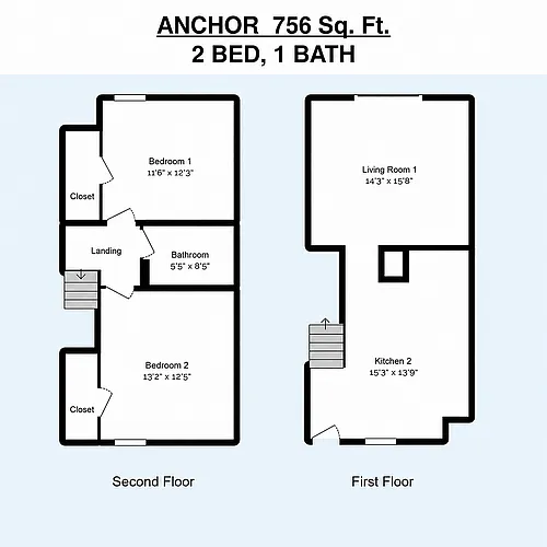 Floor plan Anchor 2BR/1BA