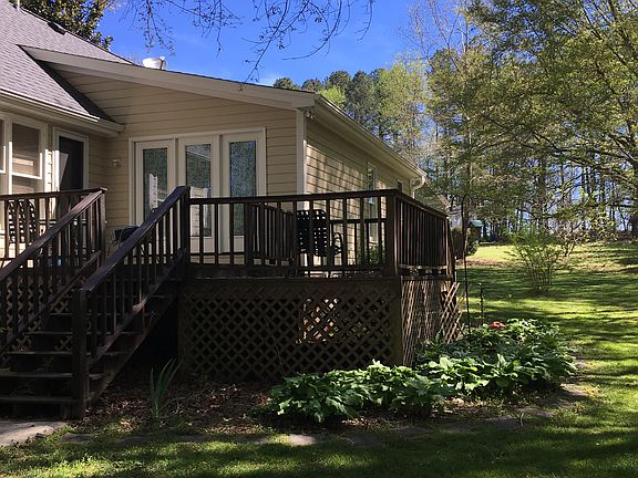 Back deck with huge hostas