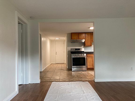 View of living room to kitchen