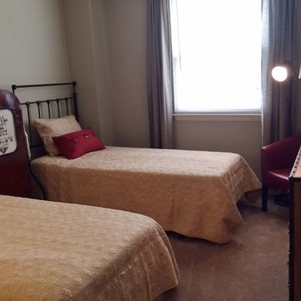 Two twin beds fit in smallest room!