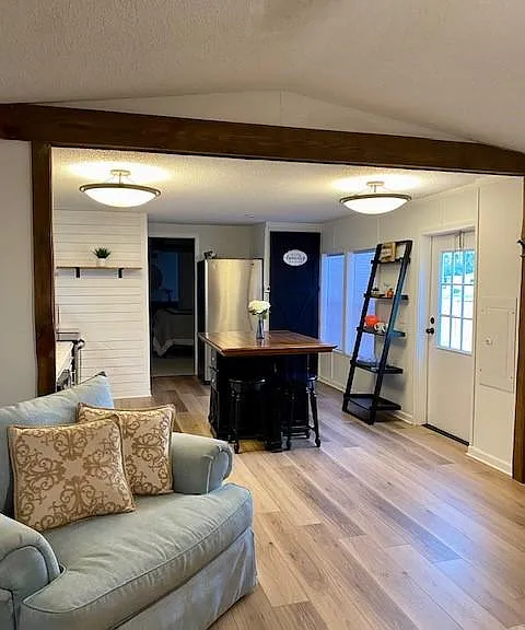 Step in side and you will find the open floor plan for the living room and kitchen.