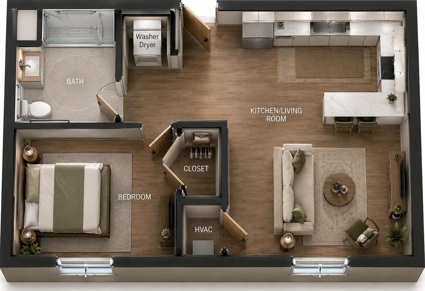 1211 - 1215 Pineview Drive - 1211 - 102 - Modern Solo — Photo 1