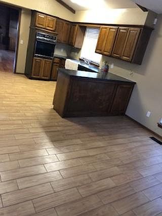 Large kitchen and dining area
