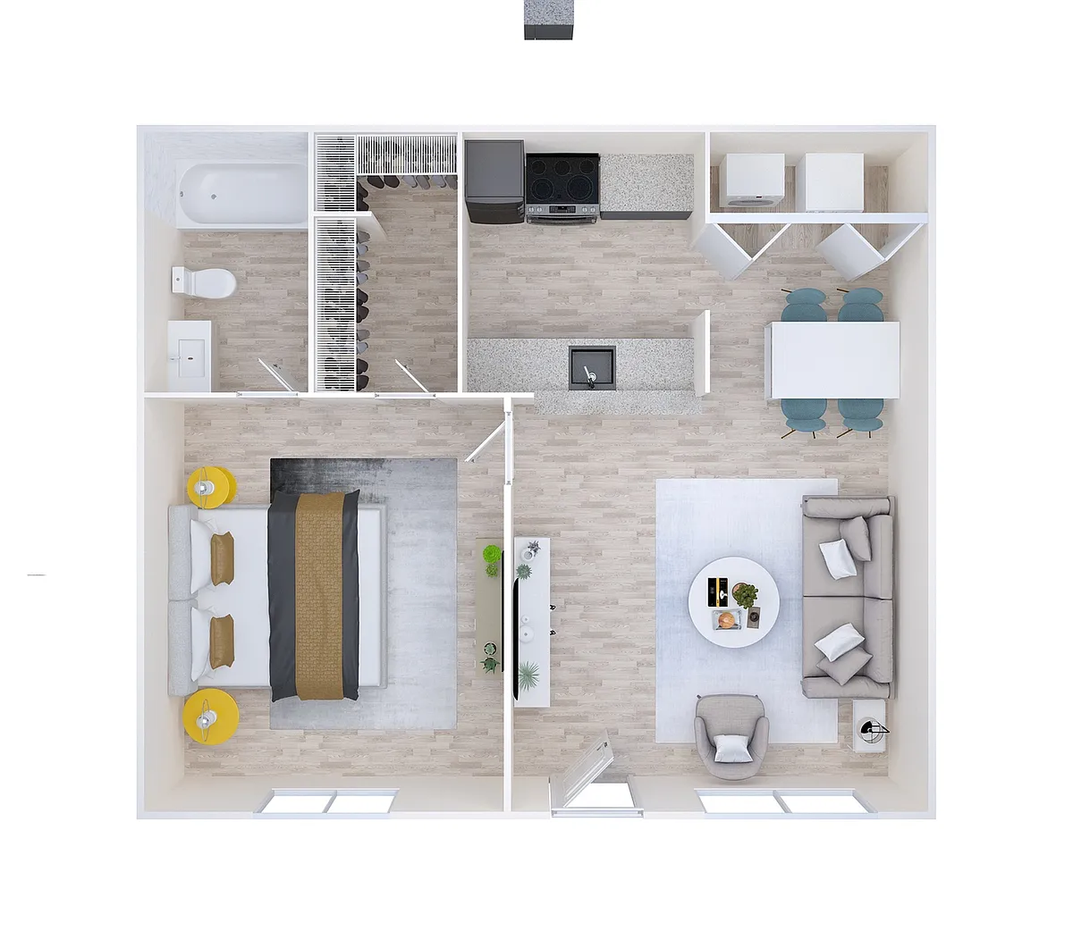 Floor plan 1X1-A