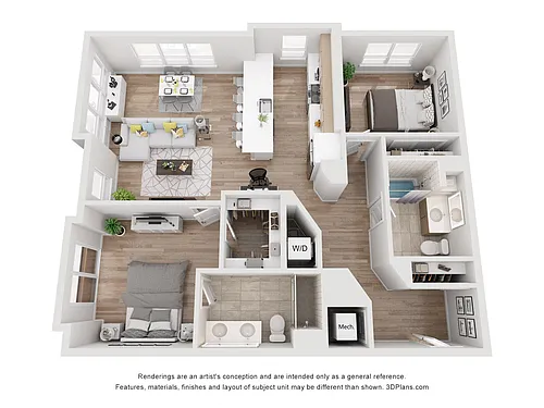 Floor plan Avenue G | 2 Bed/2 Bath-BW-10.1