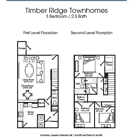 Floor plan 3 Bedroom 2.5 Bath Townhome