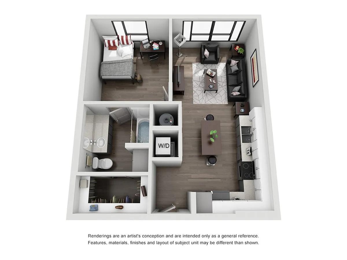 Floor plan 1BR/1BA - The Lone Star